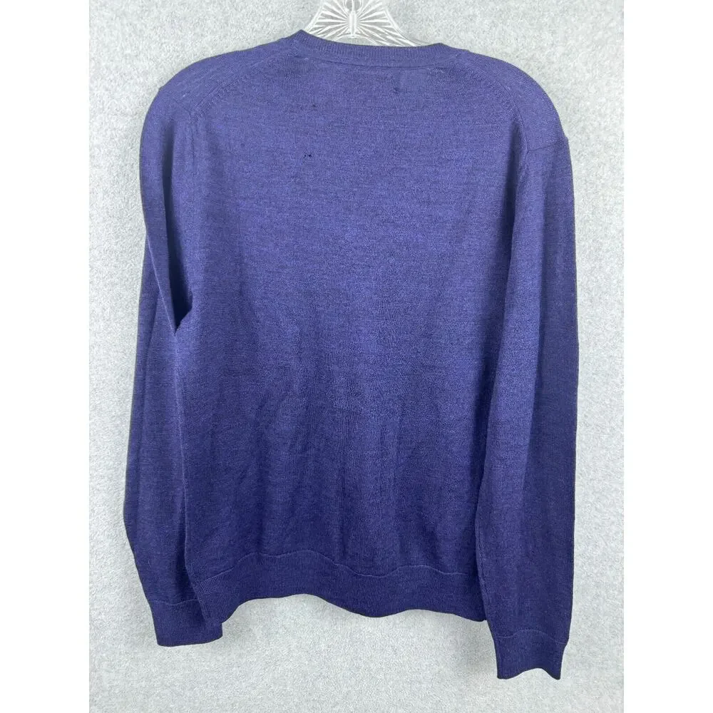 Banana Republic‎ Pullover Sweater Size S Blue V Neck Long Sleeve Casual DEFECT